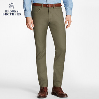 Brooks Brothers/布克兄弟男士斜纹棉五袋裤休闲长裤1000027627 3002-深绿色 3534