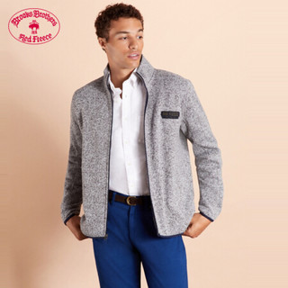 Brooks Brothers/布克兄弟19秋新品男士拉链设计开衫长袖外套 0002-雪花浅灰色 XL