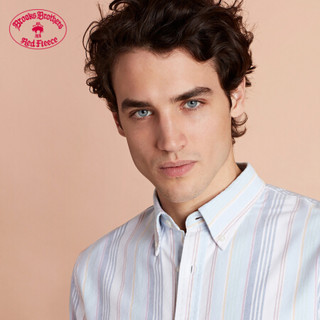 Brooks Brothers/布克兄弟男士修身牛津纺条纹休闲衬衫1000061765 9003-浅蓝色 XL