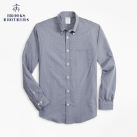 Brooks Brothers/布克兄弟男士20春新细格纹设计长袖修身衬衫 4004-藏青色 S