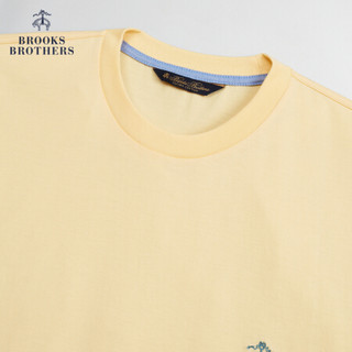 Brooks Brothers/布克兄弟男士Supima棉撞色logo设计短袖 7000-明黄色 XL