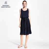 Brooks Brothers/布克兄弟女士运动风多褶设计无袖连衣裙连衣裙 4004-藏青色 L