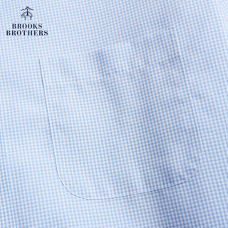 Brooks Brothers/布克兄弟男士修身格纹免烫休闲衬衫1000061605 B115-浅蓝色 L