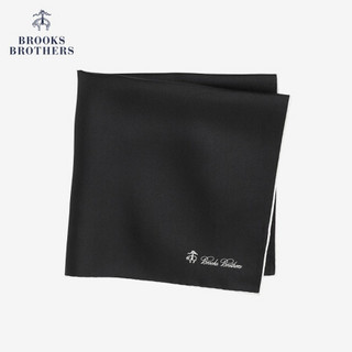 Brooks Brothers/布克兄弟男士桑蚕丝面料logo款方巾口袋巾 0004-黑色 OS