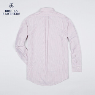 Brooks Brothers/布克兄弟男士Supima棉条纹设计长袖正装衬衫 6003-红色 16/H/2