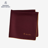 Brooks Brothers/布克兄弟男士桑蚕丝面料logo款方巾口袋巾 6002-深红色 0