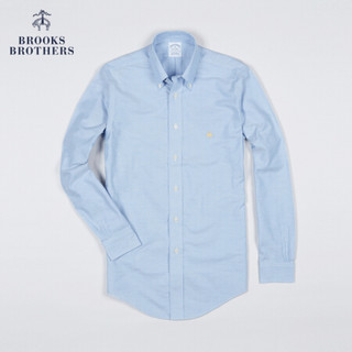 Brooks Brothers/布克兄弟男士免烫牛津纺logo款长袖休闲衬衫 4000-浅蓝色 S