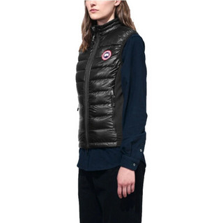 孔雀翎CANADA GOOSE加拿大鹅女装羽绒背心左侧外部拉链口袋 双向拉链 黑色 XL