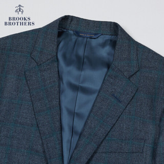 Brooks Brothers/布克兄弟男士20秋新绵羊毛混纺格纹暗纹西装外套 4004-藏青色 42RG