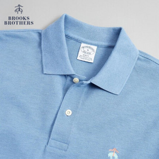 Brooks Brothers/布克兄弟男士Supima棉混纺微弹logo款短袖Polo衫 4003-蓝色 XXL