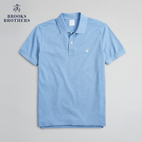 Brooks Brothers/布克兄弟男士Supima棉混纺微弹logo款短袖Polo衫 4003-蓝色 XXL