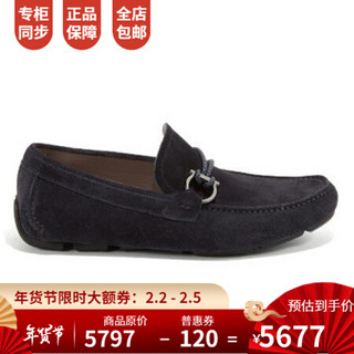 孔雀翎Ferragamo菲拉格慕男鞋便鞋休闲绒面革Gancini饰面02B796 718331 42.5