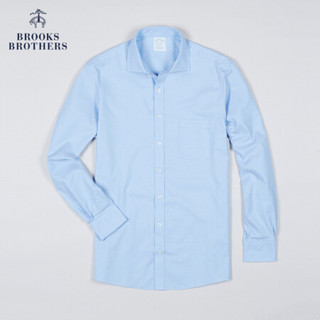 Brooks Brothers/布克兄弟男士20秋新Supima棉提花面料长袖衬衫 4000-浅蓝色 16/H/2