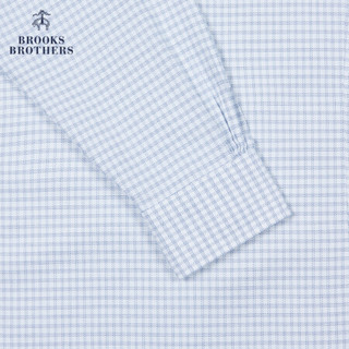 Brooks Brothers/布克兄弟男士20秋新品修身免烫格纹正装衬衫 4003-蓝色 16/H/2