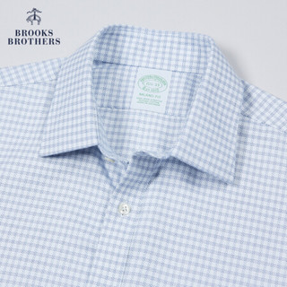 Brooks Brothers/布克兄弟男士20秋新品修身免烫格纹正装衬衫 4003-蓝色 16/H/2