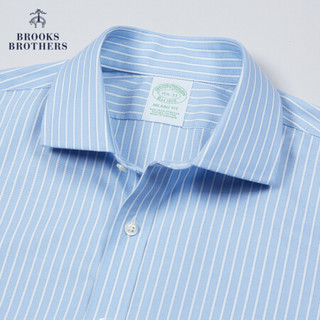 Brooks Brothers/布克兄弟男士20秋新品提花面料免烫条纹正装衬衫 4000-浅蓝色 16/35