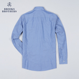 Brooks Brothers/布克兄弟男士20秋新奢品Supima棉条纹正装衬衫 4003-蓝色 16/33