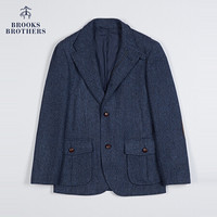 Brooks Brothers/布克兄弟男士21新品绵羊毛混纺修身大衣外套休闲 B475-蓝色 S