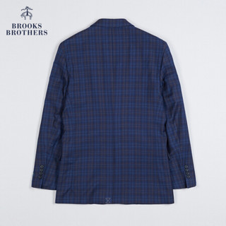 Brooks Brothers/布克兄弟男士21新品绵羊毛格纹两粒扣西装外套 4004-藏青色 42RG