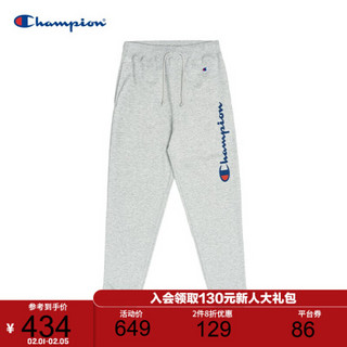 Champion冠军经典款草字LOGO潮牌修身直筒休闲长裤卫裤男 浅灰/牛津灰 XL