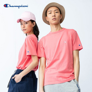 Champion 冠军BASIC情侣款小C刺绣休闲T恤短袖T恤男女 深绿色 L