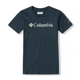 Columbia哥伦比亚户外21春夏新品儿童撞色LOGO针织短袖T恤AG0061 468 L