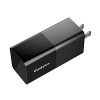 ThinkPlus 口红电源 联想方口版 便携适配器 USB-C 65W 黑色