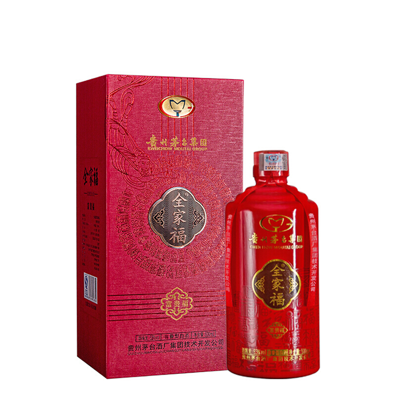 贵州茅台集团全家福富贵福53度柔和酱香型白酒500ml