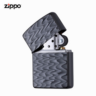 美国进口之宝（ZIPPO）防风煤油打火机不含油 盔甲黑钛金-涟漪 品牌直供原装正版