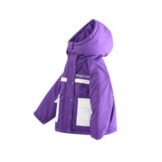 小猪班纳女童冬季外套儿童棉袄中大童棉服 香芋紫 150cm