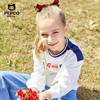 小猪班纳童装2021春季新款女童水果印花长袖T恤 象牙白 120cm