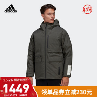 阿迪达斯官网 adidas CAP 3IN1 R.R J男装冬季户外运动羽绒服GF0039 深土地棕/黑色 A/XL(185/104A)