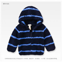 戴维贝拉童装儿童外套女童雪尼尔外衣男童外套davebella春装婴儿衣服宝宝春秋服装幼儿春季连帽开衫 藏青/深蓝 110cm(5T(建议身高100-110cm))