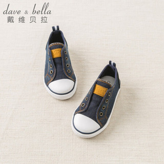 戴维贝拉（DAVE＆BELLA） davebella戴维贝拉春季男女童新款鞋子宝宝牛仔帆布鞋 牛仔蓝 155(鞋内长15.5cm)