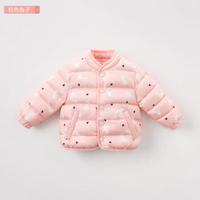 davebella戴维贝拉冬季男女童儿童加厚保暖90绒羽绒服 宝宝羽绒衣 粉色兔子 120cm(6Y(建议身高110-120cm))