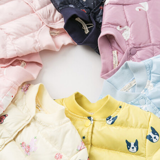 davebella戴维贝拉男童女童冬季新品90绒羽绒内胆 宝宝保暖羽绒服 蓝色北极熊 110cm(5T(建议身高100-110cm))