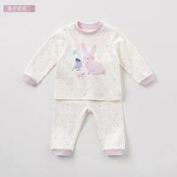 戴维贝拉 童装儿童睡衣女宝宝内衣女童睡衣男童家居服套装davebella春装长袖婴幼儿卡通衣服春季 兔子印花 66cm(12M(建议身高66cm))