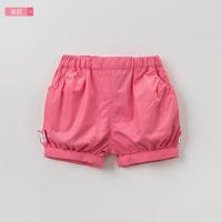 davebella戴维贝拉童装夏装新品儿童女童裤子 小童宝宝沙滩裤短裤 玫红 66cm(12M(建议身高66cm))