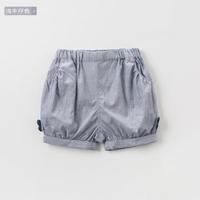 davebella戴维贝拉童装夏装新品儿童女童裤子 小童宝宝沙滩裤短裤 浅牛仔色 73cm(18M(建议身高66-73cm))