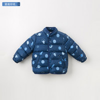 davebella戴维贝拉冬装新品男女童90绒保暖羽绒服 宝宝羽绒衣 蓝底印花 120cm(6Y(建议身高110-120cm))