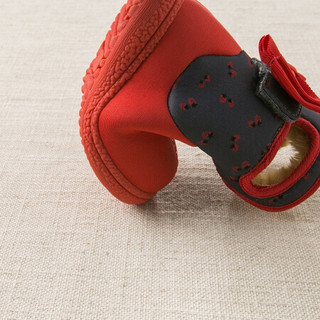 戴维贝拉 davebella戴维贝拉冬装新款男女童靴子 幼小童加绒保暖棉靴中筒靴 红色 145（鞋内长14.3cm ）