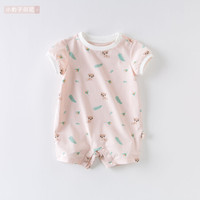 戴维贝拉 davebella戴维贝拉夏装新品抱衣新生儿衣服婴儿连体衣爬爬服 小豹子印花 90cm(建议身高80-90cm)
