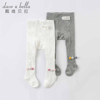 davebella戴维贝拉童装女童连裤袜儿童袜子女宝宝春装2021新款婴儿连脚袜幼儿打底裤 灰色 110cm(5Y(建议身高100-110cm))