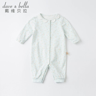 davebella戴维贝拉童装洋气婴儿衣服新生儿连体衣2021新款春装初生儿服装宝宝爬爬服 花朵印花 73cm（建议身高66-73cm）