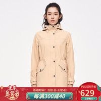 KAILAS 凯乐石 女款旅行户外单层冲锋衣休闲运动工装风中长款防风防水外套 大麦棕