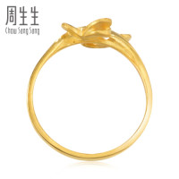 周生生 春节送货黄金戒指 足金蝴蝶戒指 女款 21696R 计价 09圈 - 2.46克(含工费70元)