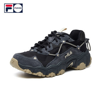 FILA FUSION 斐乐官方猫爪鞋老爹鞋女2020新款休闲复古运动鞋女鞋 黑-BK-T12W041109F 36