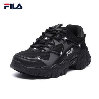 FILA 斐乐官方 FLUID猫爪老爹鞋女 2020秋季新款休闲复古运动鞋女鞋 黑-BK-F12W114140F 38.5