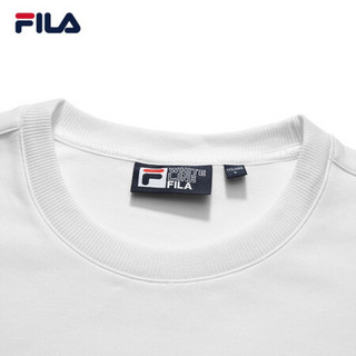 FILA 斐乐官方男子套头卫衣2020冬季新款主题印花休闲时尚卫衣男 标准白-WT 175/96A/L