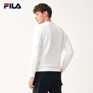 FILA 斐乐官方男子套头卫衣2020冬季新款主题印花休闲时尚卫衣男 标准白-WT 175/96A/L